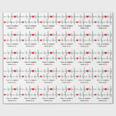 Herzschlagarrhythmie Geschenkpapier (Flach)