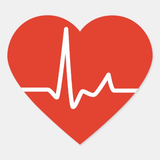 Herzschläge Herz-Aufkleber (Vorderseite)