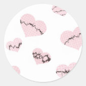 Herzschläge Runder Aufkleber (Vorderseite)