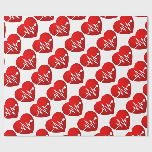 Herzschlagfrequenz Geschenkpapier (Flach)