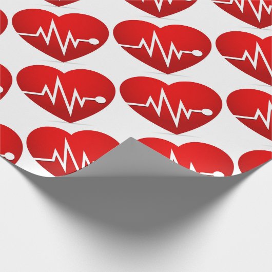 Herzschlagfrequenz Geschenkpapier (Ecke)