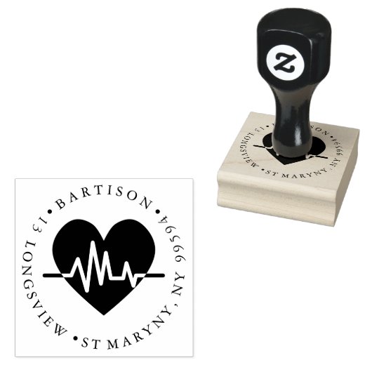 Herzschlagschwester ROUND RÜCKSENDEADRESSE Gummistempel (Stempel)