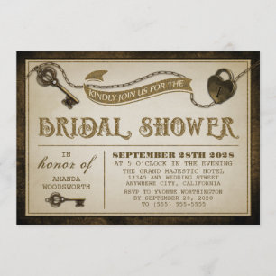 Herzschleuse Skeletton Key Bridal Dusche Einladung