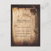 Herzschloss & wichtige Vintage Hochzeit RSVP Karte