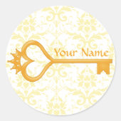 Herzschlüssel der Goldkrone Runder Aufkleber (Vorderseite)