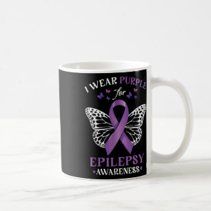 Herzschmetterling Ich trage Lila für Epilepsie Awa Kaffeetasse