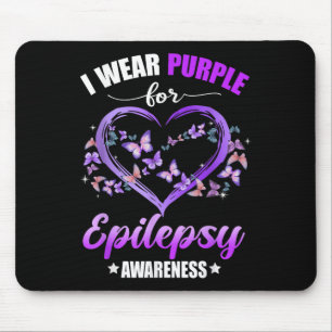Herzschmetterling Ich trage Lila für Epilepsie Awa Mousepad