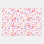 Herzschmetterlinge Rosa Weiß Grau Geschenkpapier Set (Vorderseite 3)