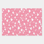 Herzschmetterlinge Rosa Weiß Grau Geschenkpapier Set (Vorderseite)