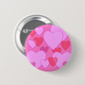 Herzschnupfen Valentine Hintergrund rosa Button (Vorne & Hinten)