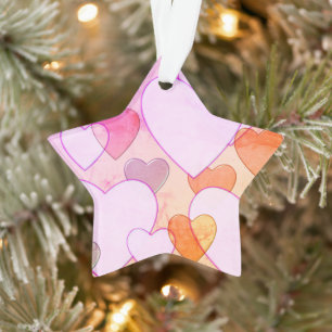 Herzschnupfen Valentine Hintergrund Rosa Keramik o Ornament