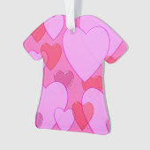 Herzschnupfen Valentine Hintergrund Rosa Keramik o Ornament (Vorderseite)