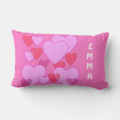 Herzschnupfen Valentinrosa personalisiert Lendenkissen (Rückseite)