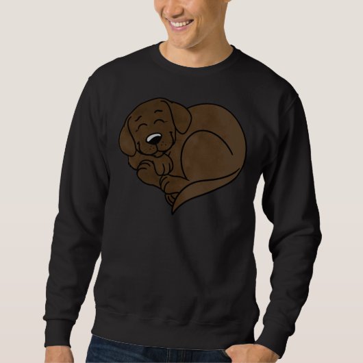 Herzschokolade-Labrador Sweatshirt (Vorderseite)