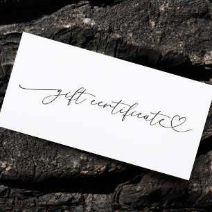 Herzschrift Einfaches Geschäft-Logo Geschenkgutsch