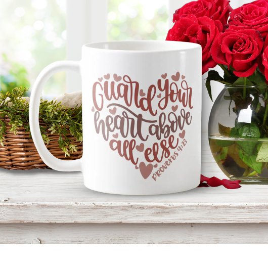 Herzschutz | Love Design Bible Verse Gift Kaffeetasse