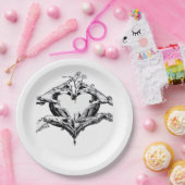 Herzschutz - Skeletthörnchen Pappteller (Party)