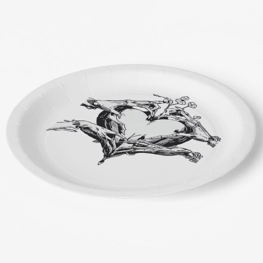 Herzschutz - Skeletthörnchen Pappteller (Schrägansicht)