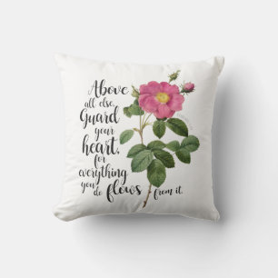 Herzschutz - Vintage Rose, Sprichwörter 4:23 Kissen