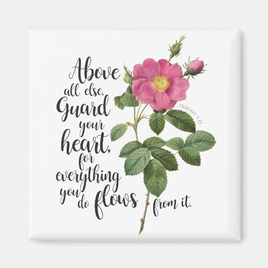 Herzschutz - Vintage Rose, Sprichwörter 4:23 Magnet (Vorne)