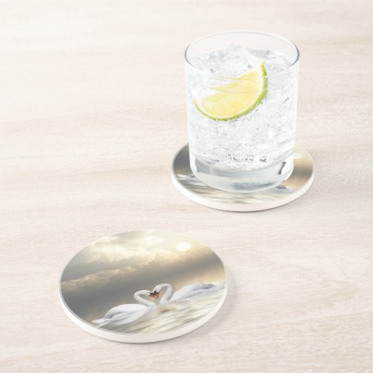 Herzschwein Sandstein Untersetzer (Seite)