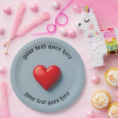 Herzserviette mit eigenen Texten Pappteller (Party)