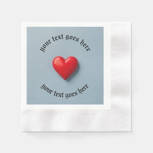 Herzserviette mit eigenen Texten Serviette (Vorderseite)
