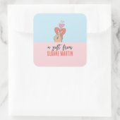 HERZSIGN QUADRATISCHER AUFKLEBER (Tasche)