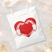 Herzskelett Hände Gothic Valentine Rot Geschenktütchen (Ausgeschnitten)