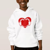 Herzskelett Hände Gothic Valentine Rot Hoodie (Vorderseite)