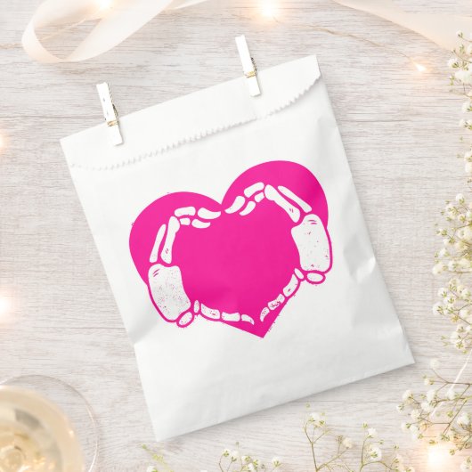 Herzskelett Hände Gothic Valentinrosa Geschenktütchen (Ausgeschnitten)