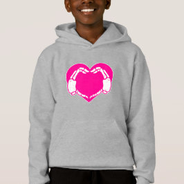 Herzskelett Hände Gothic Valentinrosa Hoodie