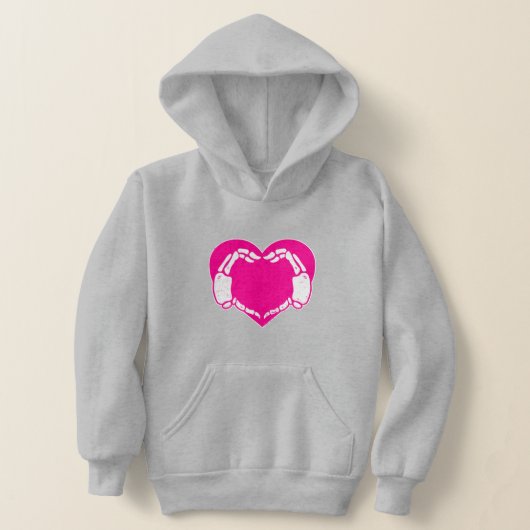 Herzskelett Hände Gothic Valentinrosa Hoodie (Ablage )