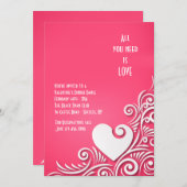 Herzskulptur Valentinstag Einladungen (Vorne/Hinten)