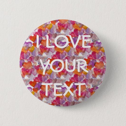 HERZsmuster ART 4 + Ihr Text Button (Vorderseite)