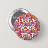 HERZsmuster ART 4 + Ihr Text Button (Vorne & Hinten)