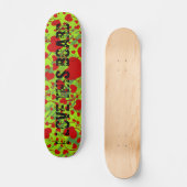 HERZsmuster ART 5 + Ihr Text | Grüner Spritzer Skateboard (Vorderseite)
