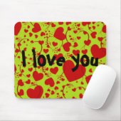 HERZsmuster ART 5 + Ihr Text | hellgrün Mousepad (Mit Mouse)