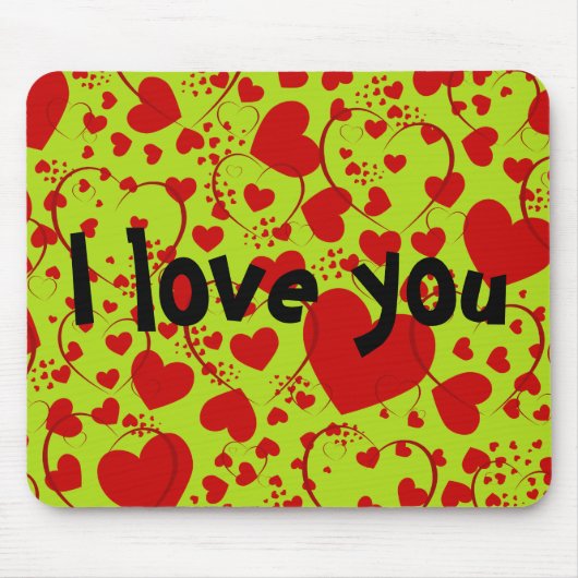 HERZsmuster ART 5 + Ihr Text | hellgrün Mousepad (Vorne)