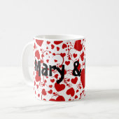 HERZsmuster ART 5 + Ihr Text Kaffeetasse (Vorderseite Links)