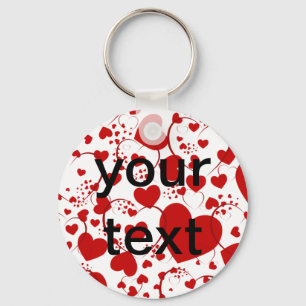 HERZsmuster ART 5 + Ihr Text Schlüsselanhänger