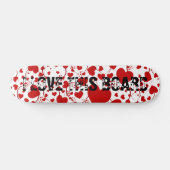 HERZsmuster ART 5 + Ihr Text Skateboard (Horizontal)
