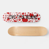 HERZsmuster ART 5 + Ihr Text Skateboard (Horizontal)