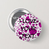 HERZsmuster ART 6 + Ihr Text Button (Vorne & Hinten)