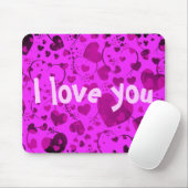 HERZsmuster ART 6 + Ihr Text | rosa Mousepad (Mit Mouse)