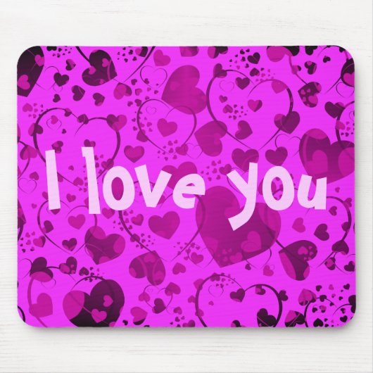 HERZsmuster ART 6 + Ihr Text | rosa Mousepad (Vorne)