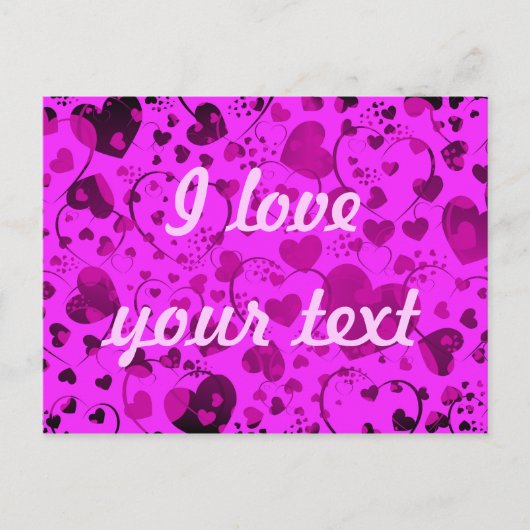 HERZsmuster ART 6 + Ihr Text | rosa Postkarte (Vorderseite)