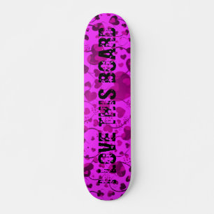 HERZsmuster ART 6 + Ihr Text   rosa Skateboard