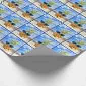 Herzsonne auf Ananas Geschenkpapier (Ecke)