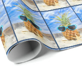 Herzsonne auf Ananas Geschenkpapier (Rolleneckpunkt)